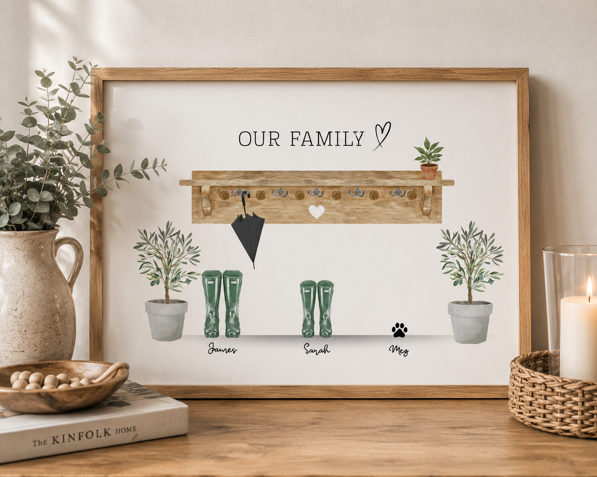 Personalised Family Welly Print | Digital Download