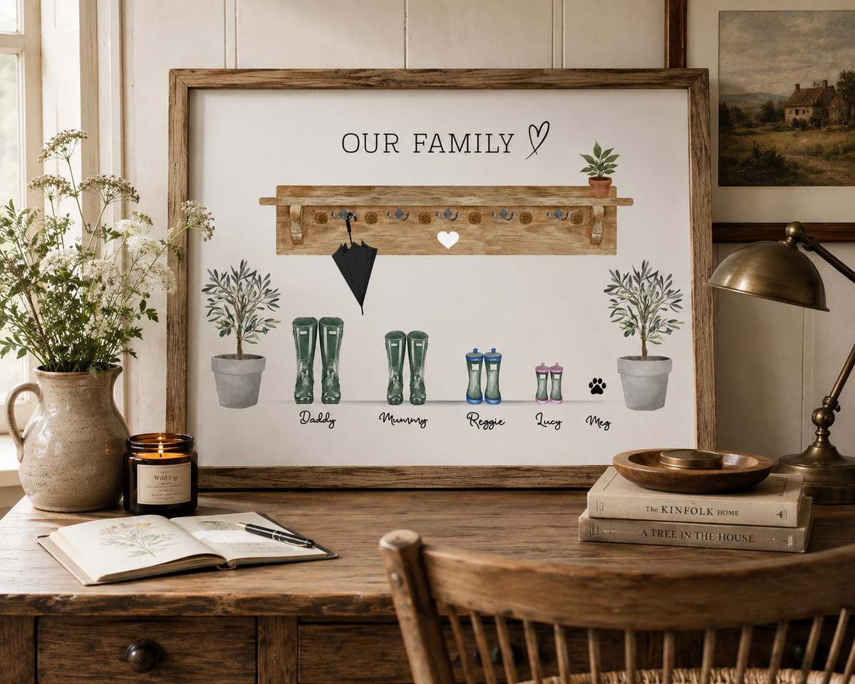 Personalised Family Welly Print | Digital Download