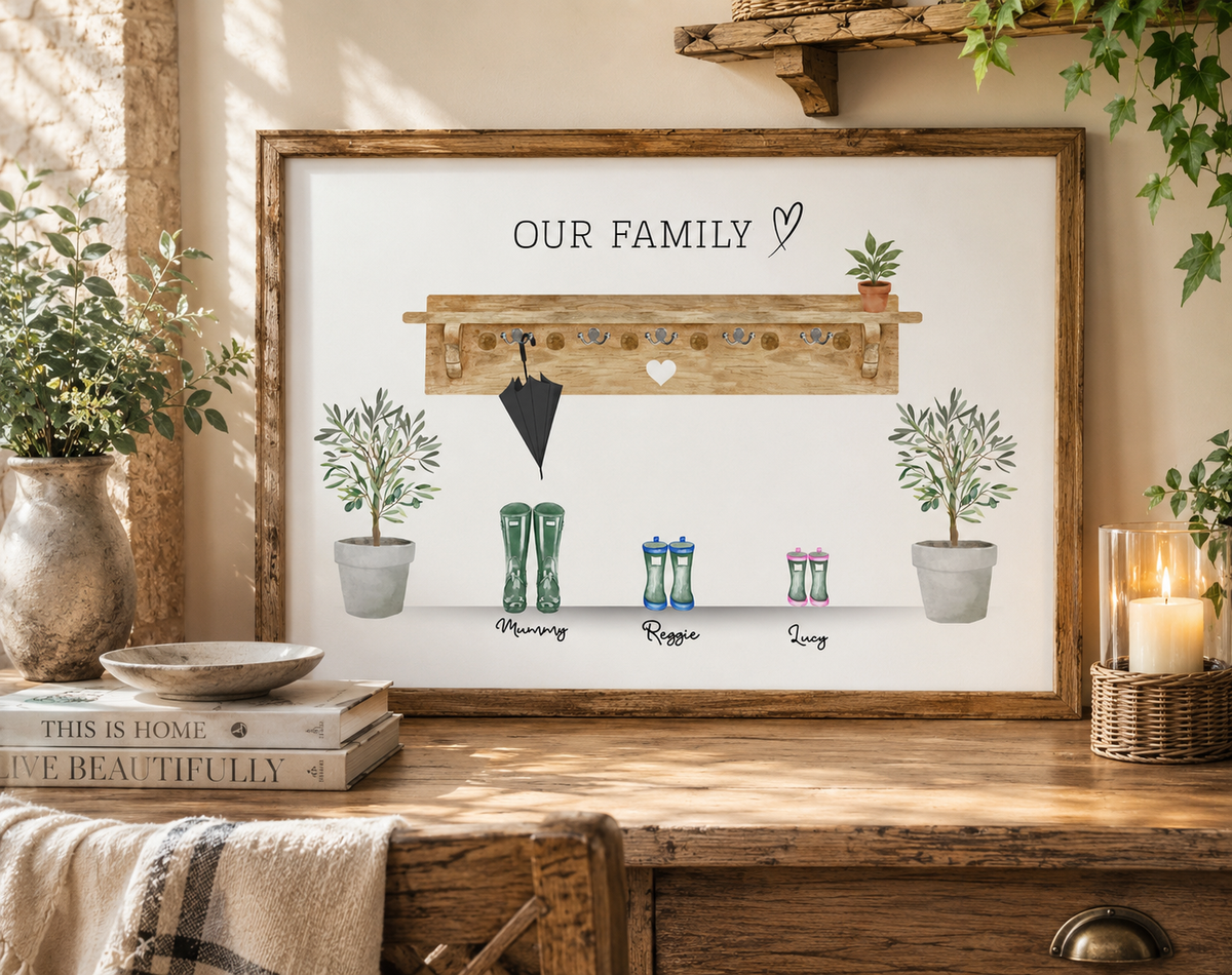 Personalised Family Welly Print | Digital Download