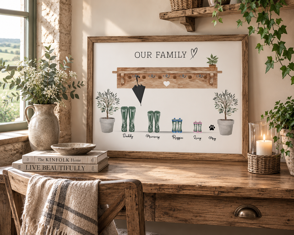 Personalised Family Welly Print | Digital Download