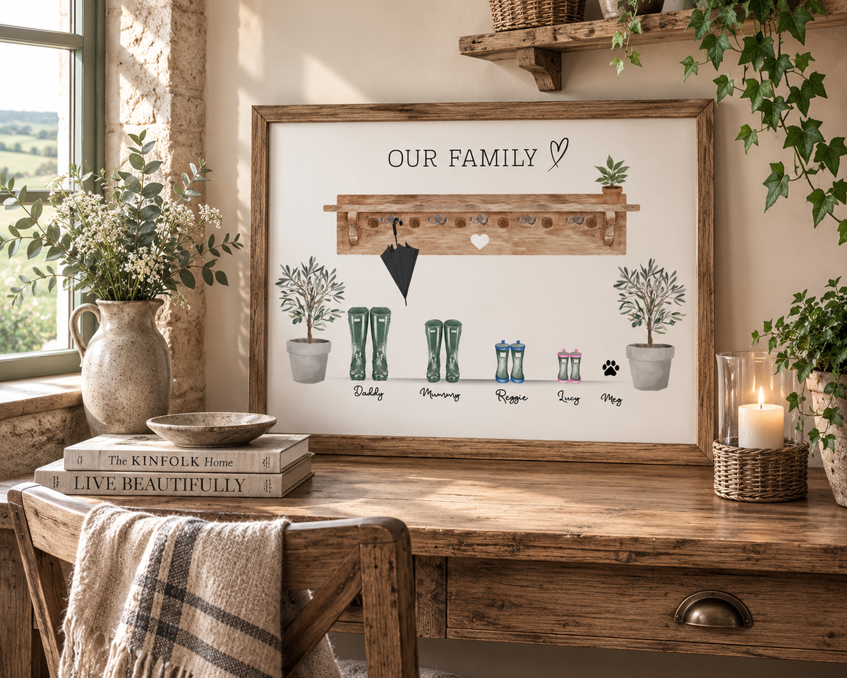 Personalised Family Welly Print | Digital Download